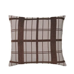 Broste Copenhagen Chequer Kussen Bruin Incl Vulling - W60XL60CM