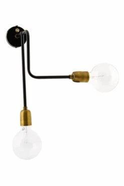 House Doctor Molecular Wandlamp Zwart Metaal Messing