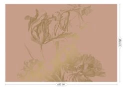 KEK Amsterdam Engraved Flowers Goud Behang MW-024 - 400x280cm