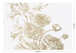 KEK Amsterdam Engraved Flowers Goud Behang MW-030 - 400x280cm