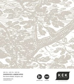 KEK Amsterdam Engraved Landschappen Behang Grijs WP-776- 400x280cm -Woondecoratie Winkel kek amsterdam engraved landschappen behang grijs w 7