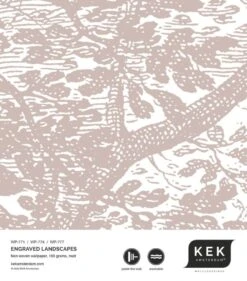 KEK Amsterdam Engraved Landschappen Behang Nude WP-771 200x280cm -Woondecoratie Winkel kek amsterdam engraved landschappen behang nude wp 7