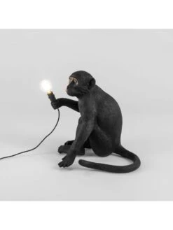 Seletti Monkey Lamp Sitting - Zwart -Woondecoratie Winkel seletti monkey lamp sitting zwart 2