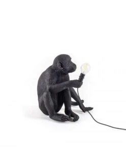 Seletti Monkey Lamp Sitting - Zwart -Woondecoratie Winkel seletti monkey lamp sitting zwart 4